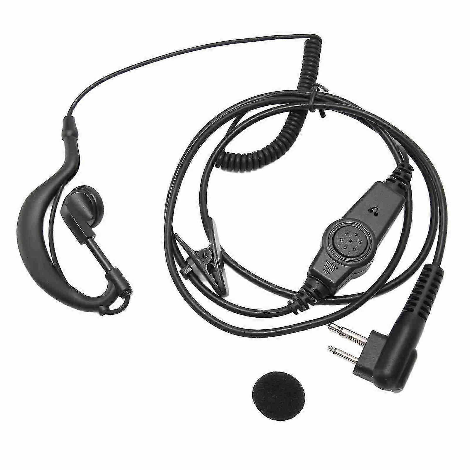 Intercom G Shaped Earhook Earpiece - Durable, Anti-Interference for Hytera & Motorola