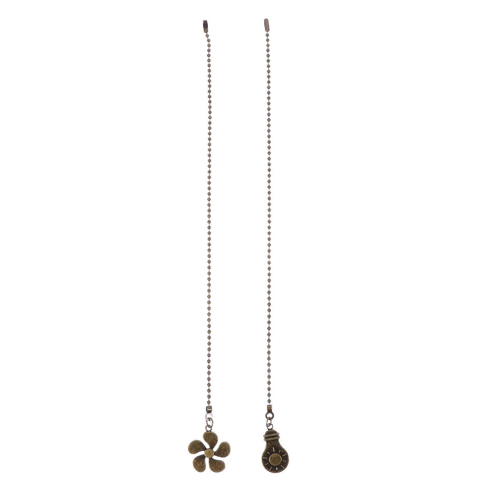 Ceiling Light Pull Chain Chandelier Chain Pendant Dark Brown Chain Shape 2Pcs