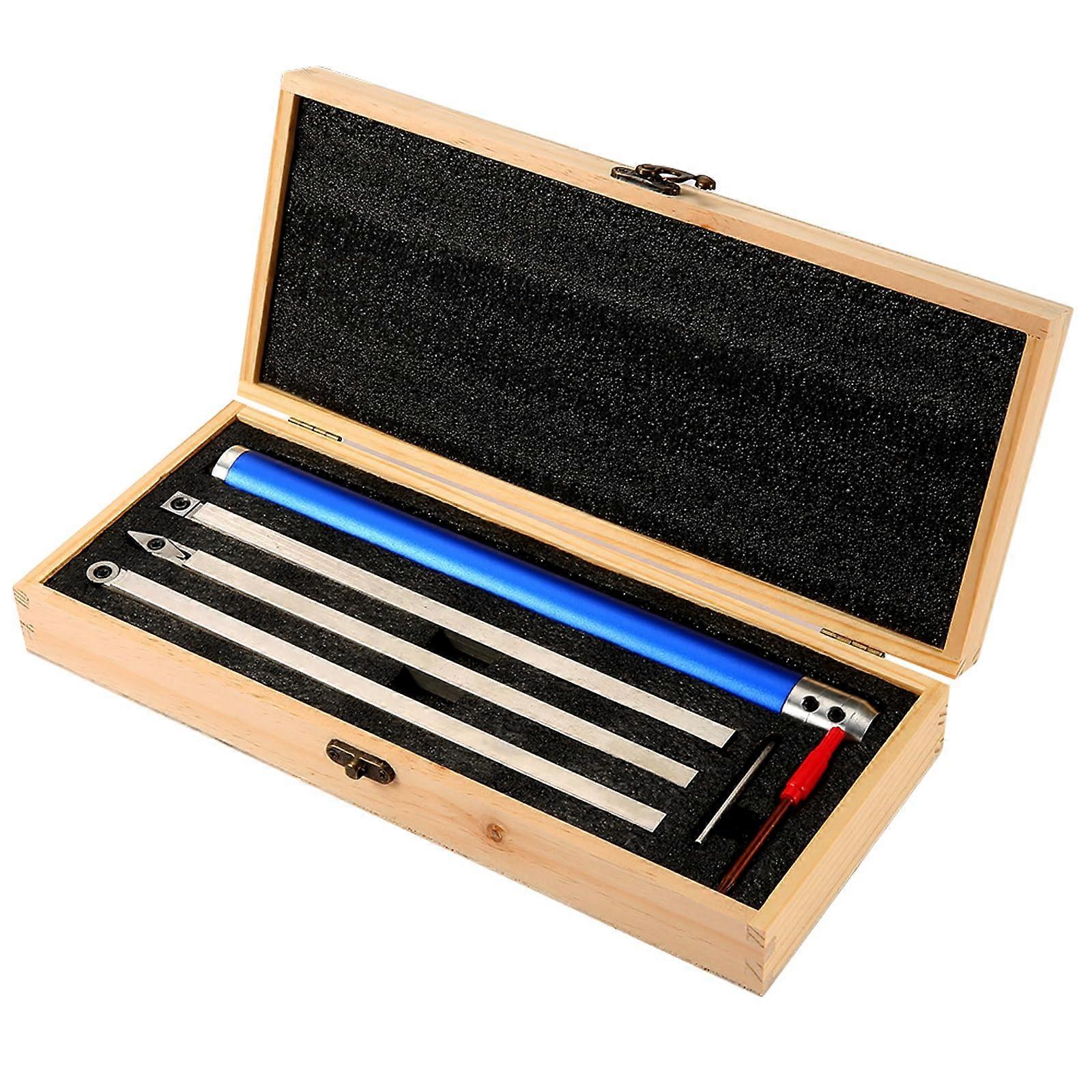 Carbide Tipped Lathe Tools Set with Aluminum Alloy Handle, Diamond, Round & Square Carbides for Roughing & Finishing