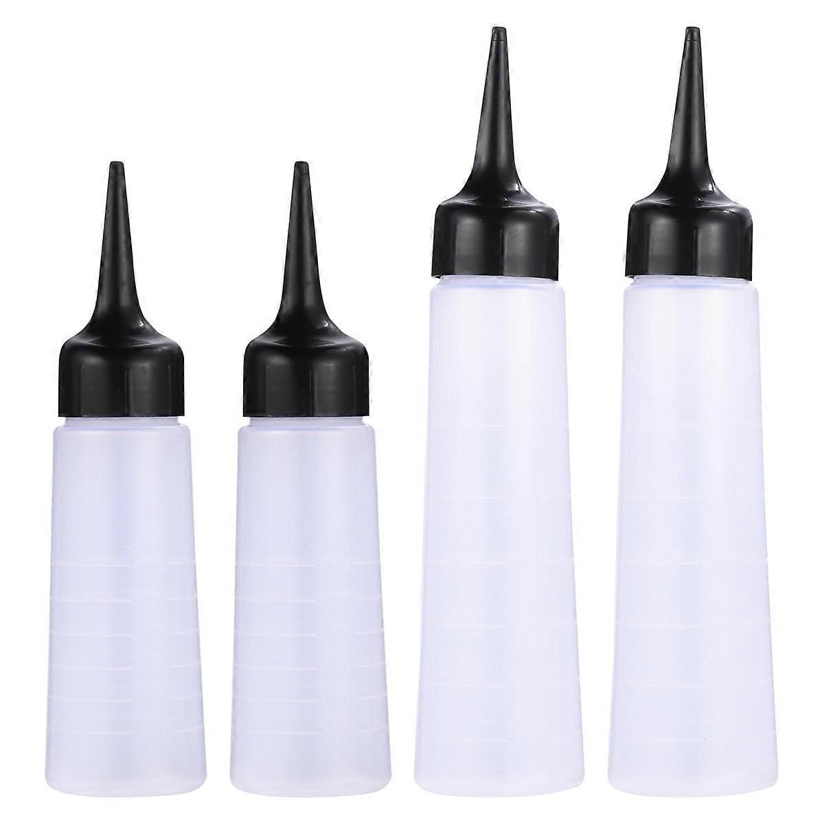 Hair Dye Bottle Refillable Container for Storage 4Pcs Black Salon Bottles