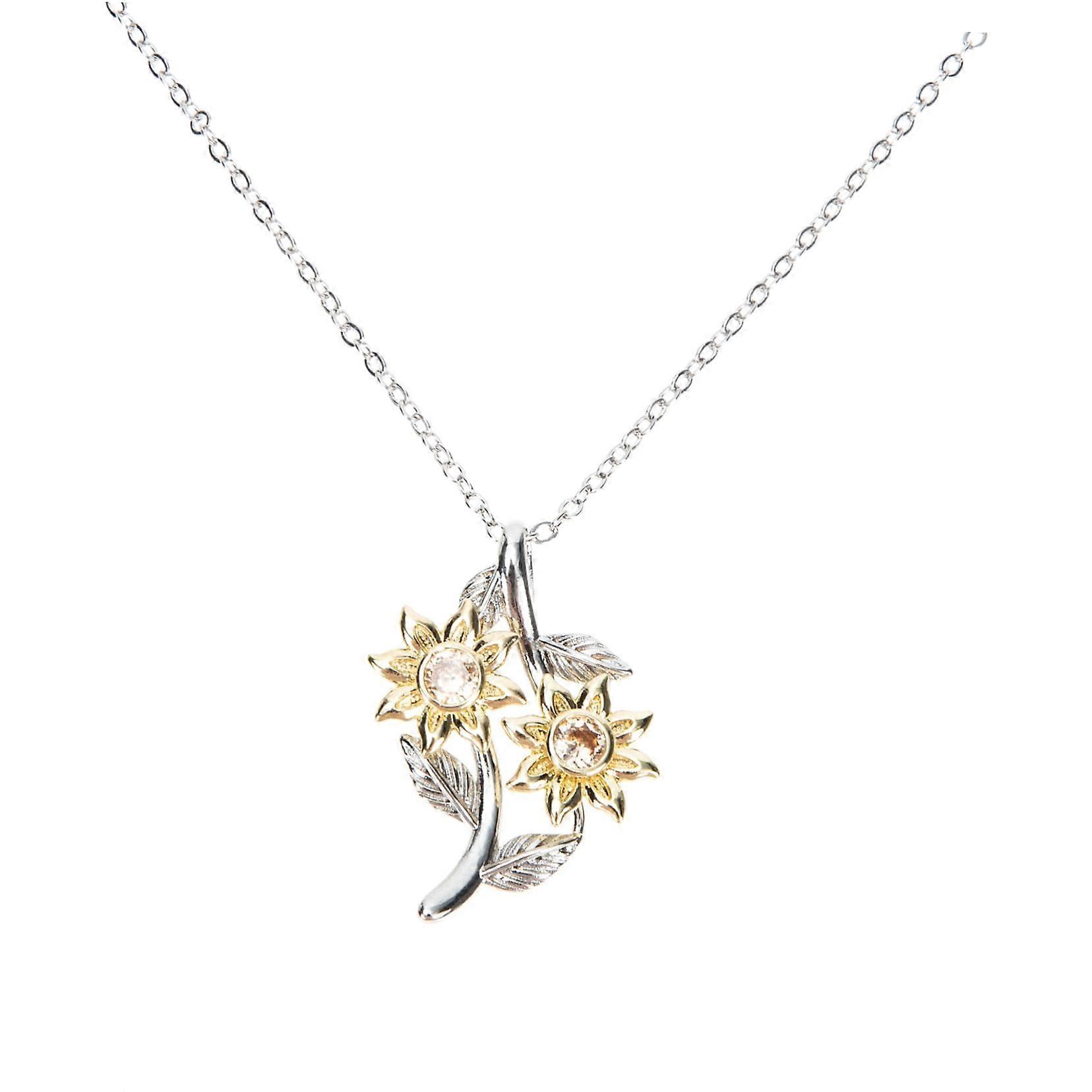 Sunflower Necklace for Women Adjustable Elegant Jewelry Minimalist Design for Teen Girls 3x2cm Silver Color