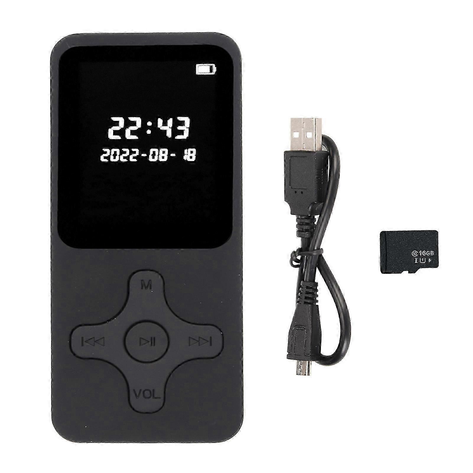 Bluetooth 5.0 Ultra Thin MP3 MP4 Player with 1.77 Inch Screen, HD Speaker, FM Radio, and 16G Memory Card