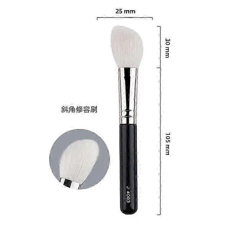 Goat Hair Round Makeup Brush for Blush and Eyeshadow Angled Sculpting Brush for Small Eye Detail and Pointed Shading