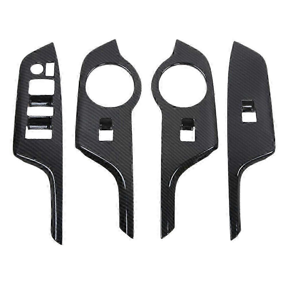 Carbon Fiber Style ABS Window Lift Switch Button Panel Cover Trim Right Drive for Toyota C-HR CHR 20Edition 0701