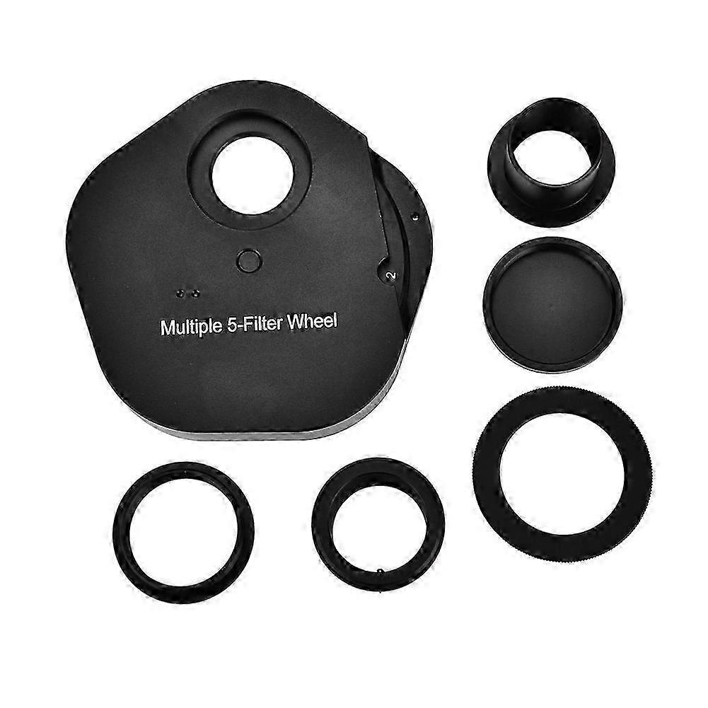 1.25inch Eyepiece 5 Position Manual Filter Wheel T2 Mount Camera Adapter for Telescopes