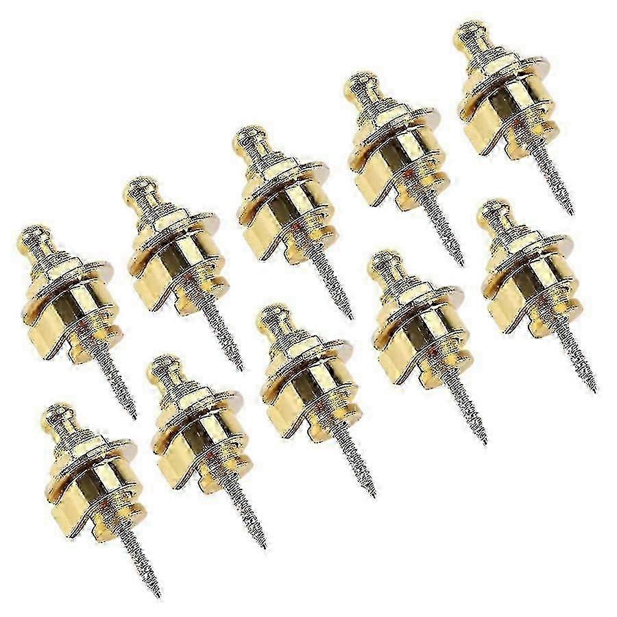 10Pcs Round Guitar Strap Locks and Buttons for Bass Security with Quick Release Mechanism