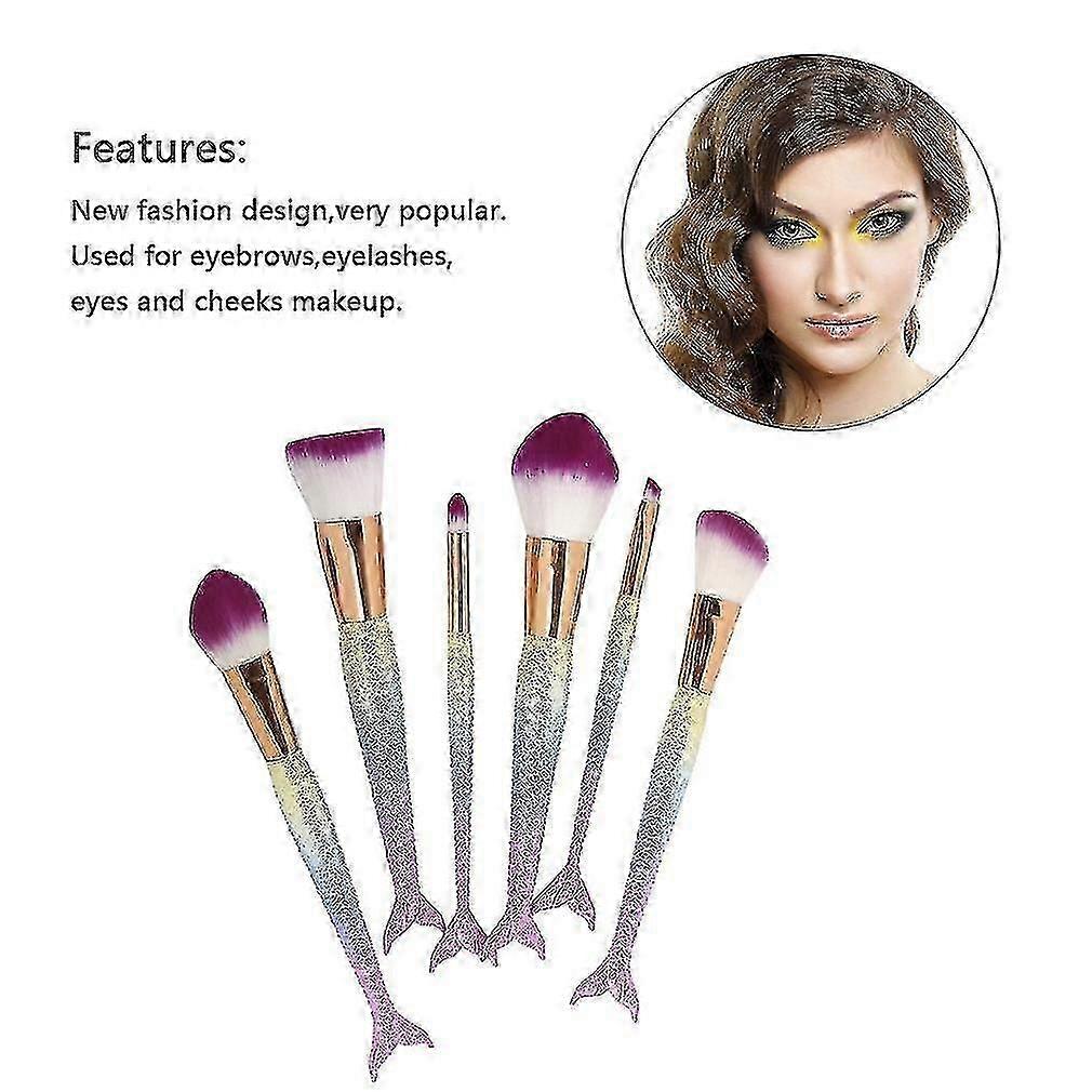 6-Piece Fish Shaped Makeup Brush Set for Professional Cosmetic Application