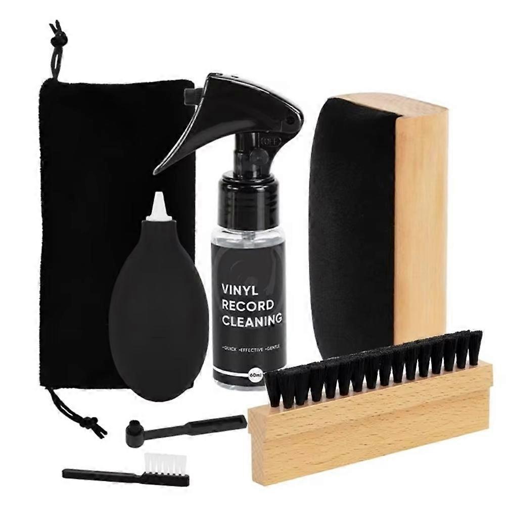 7 in 1 Vinyls Record Cleaning Kit for Turntables Record Wood Handle
