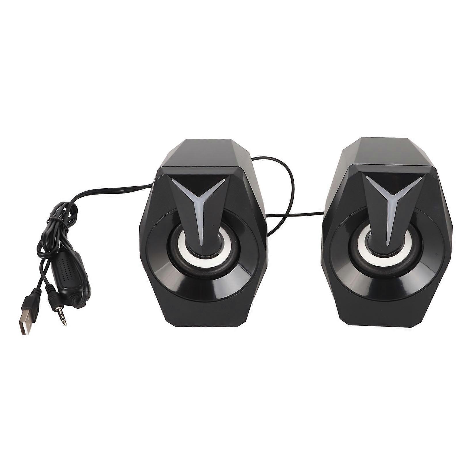 USB Powered Speaker with RGB Lights and Volume Control - HiFi Sound for PC/Laptop
