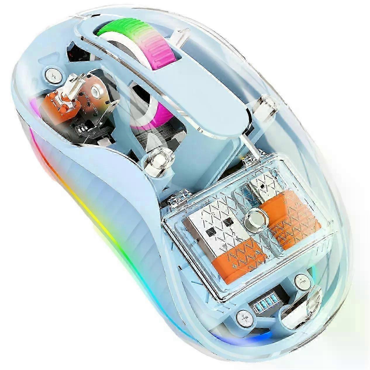 Wireless Dual-mode Rechargeable Mouse with Mute Button and Backlights, USB Type-C Receiver, Office Use Gift