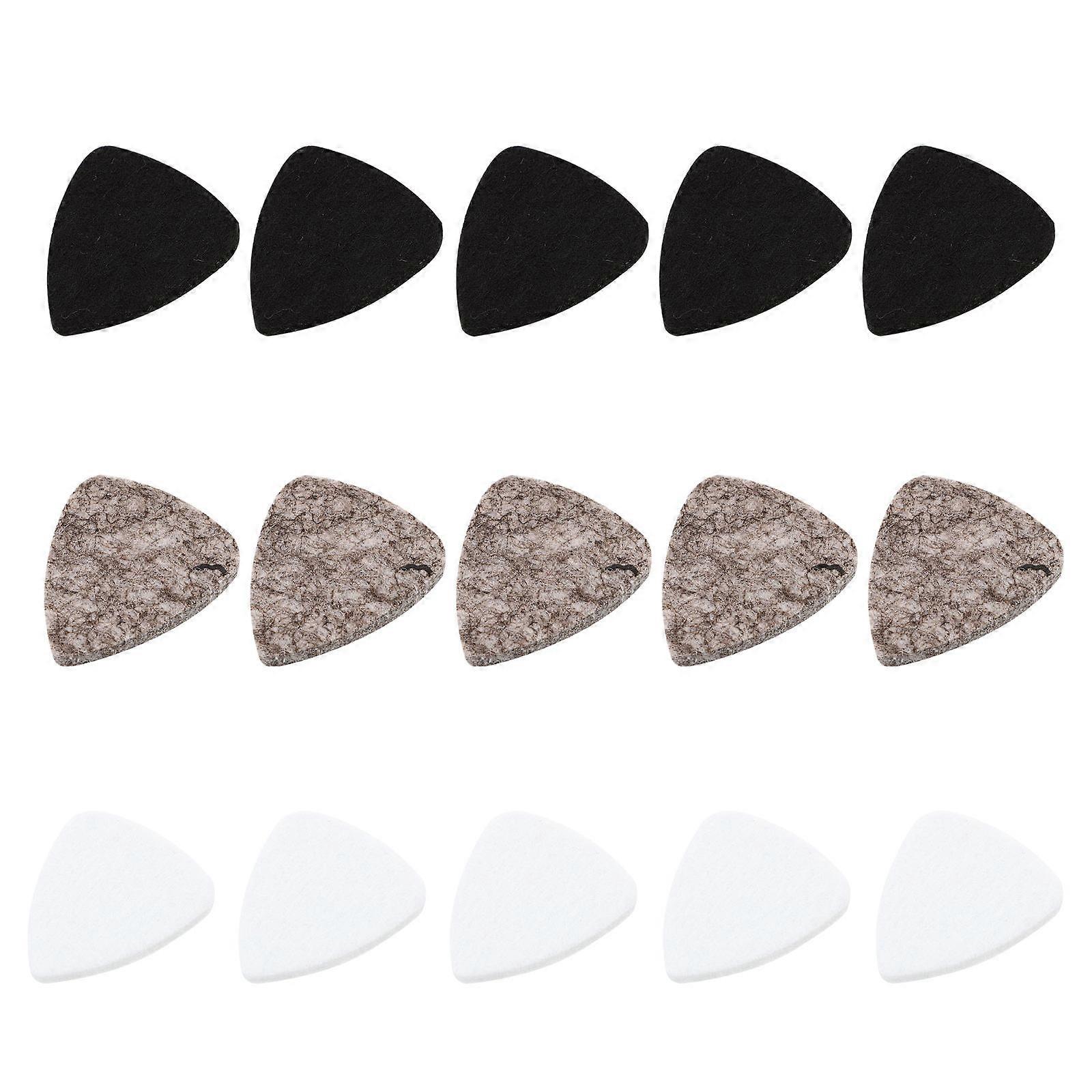 15Pcs Felt Guitar Picks Professional Plectrums for Musical Instruments