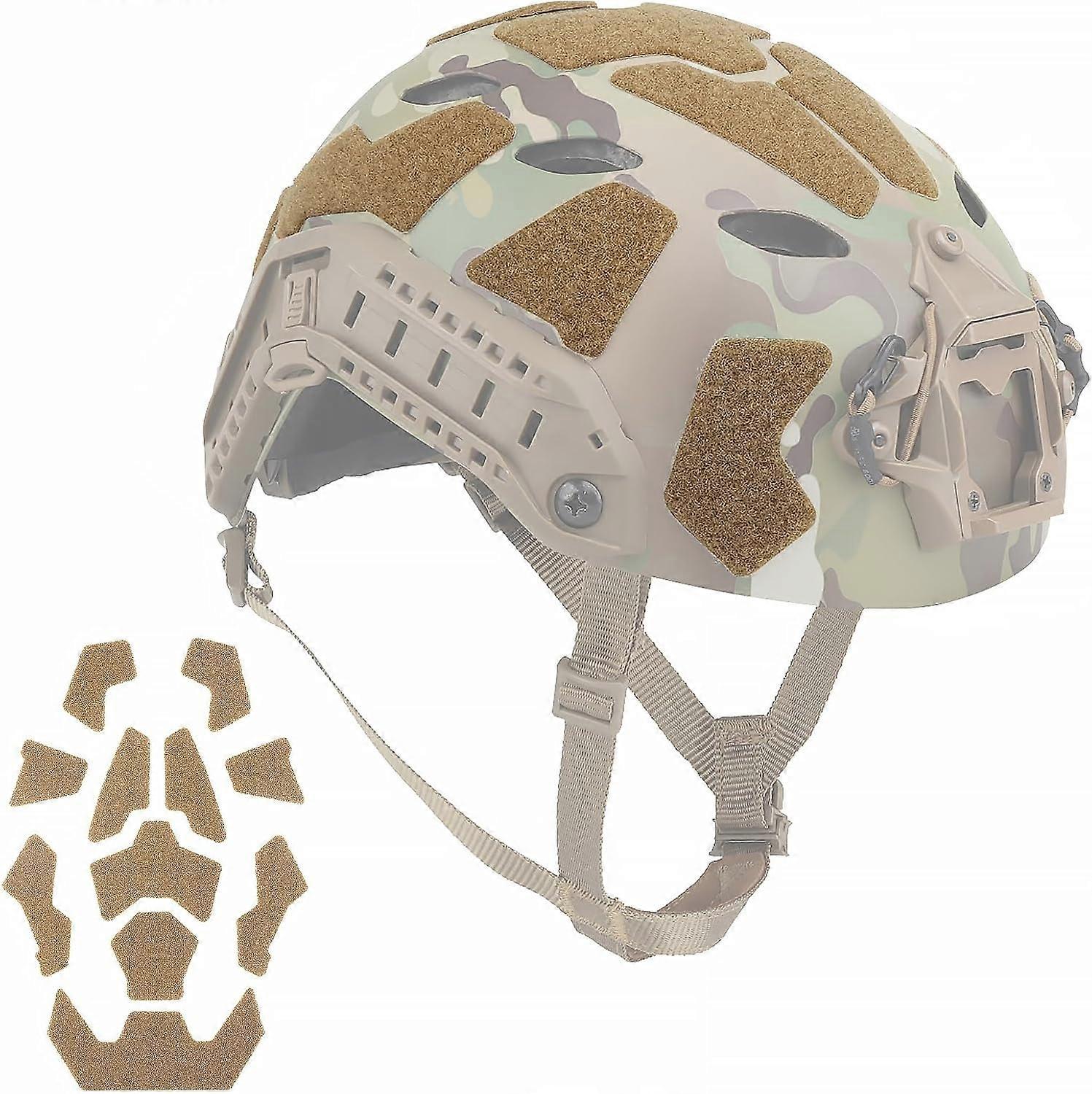 AURA 11Pcs Tactical Helmet Hook and Loop Fastener Set, Helmets Magic Sticker DIY Kit ,Helmet Accessories,Tan
