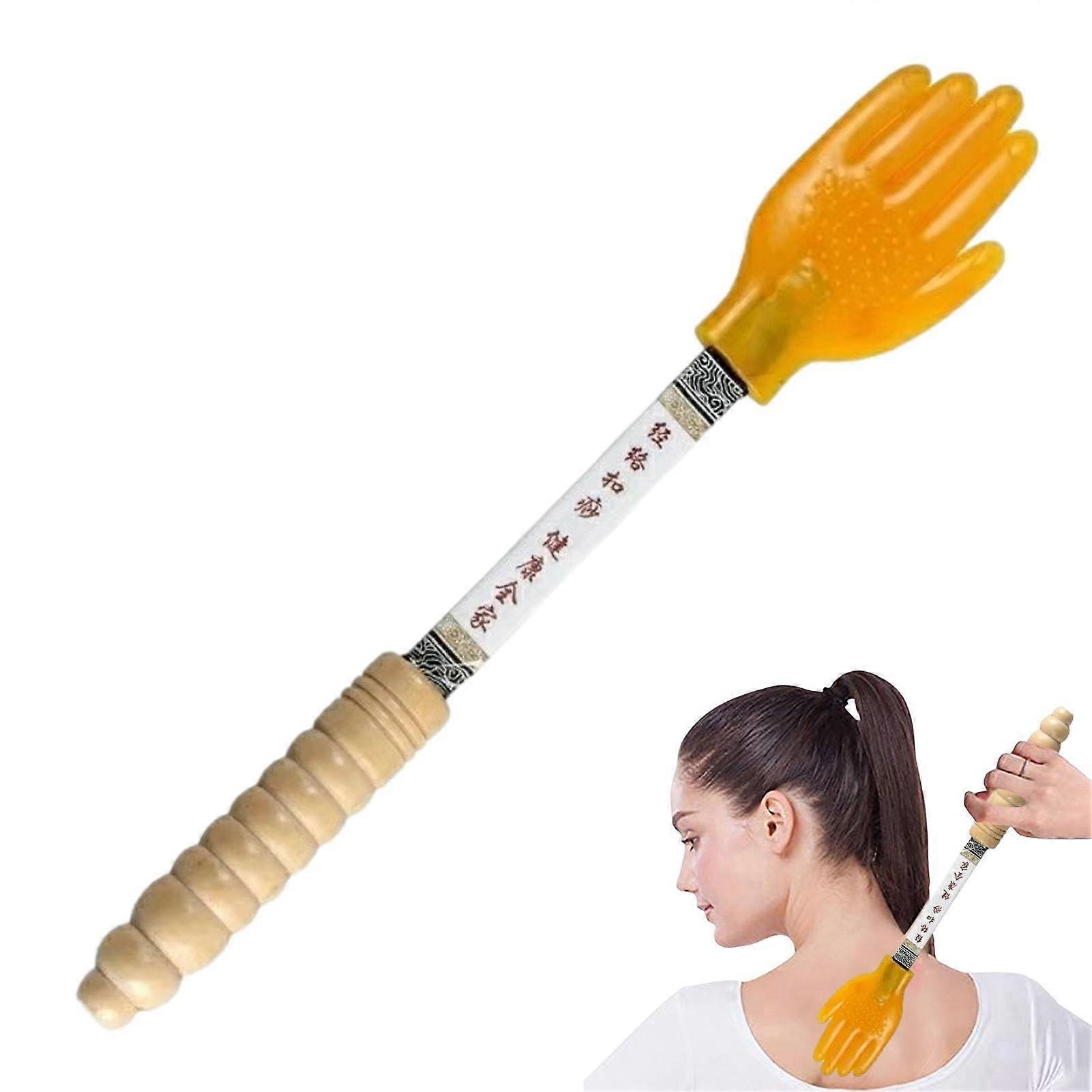 Pai Sha Board Massager Guasha Board With Non Slip Handle Five Finger Meridian Patting Tool For Spa Shoulders Back Arms