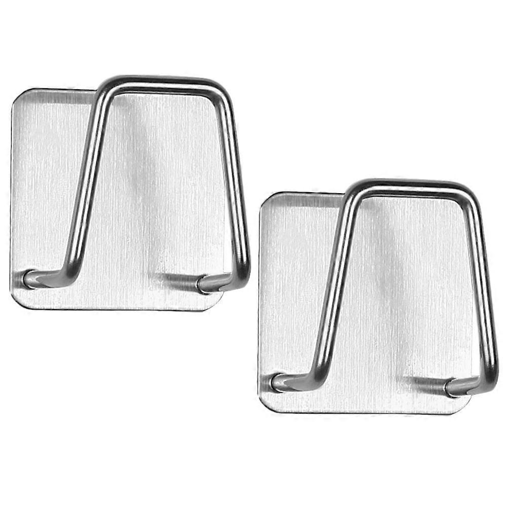 Kitchen Accessories Metal Sponge Bracket Waterproof Storage Rectangular Simple Design 5X5X3CM Silver 2Pcs