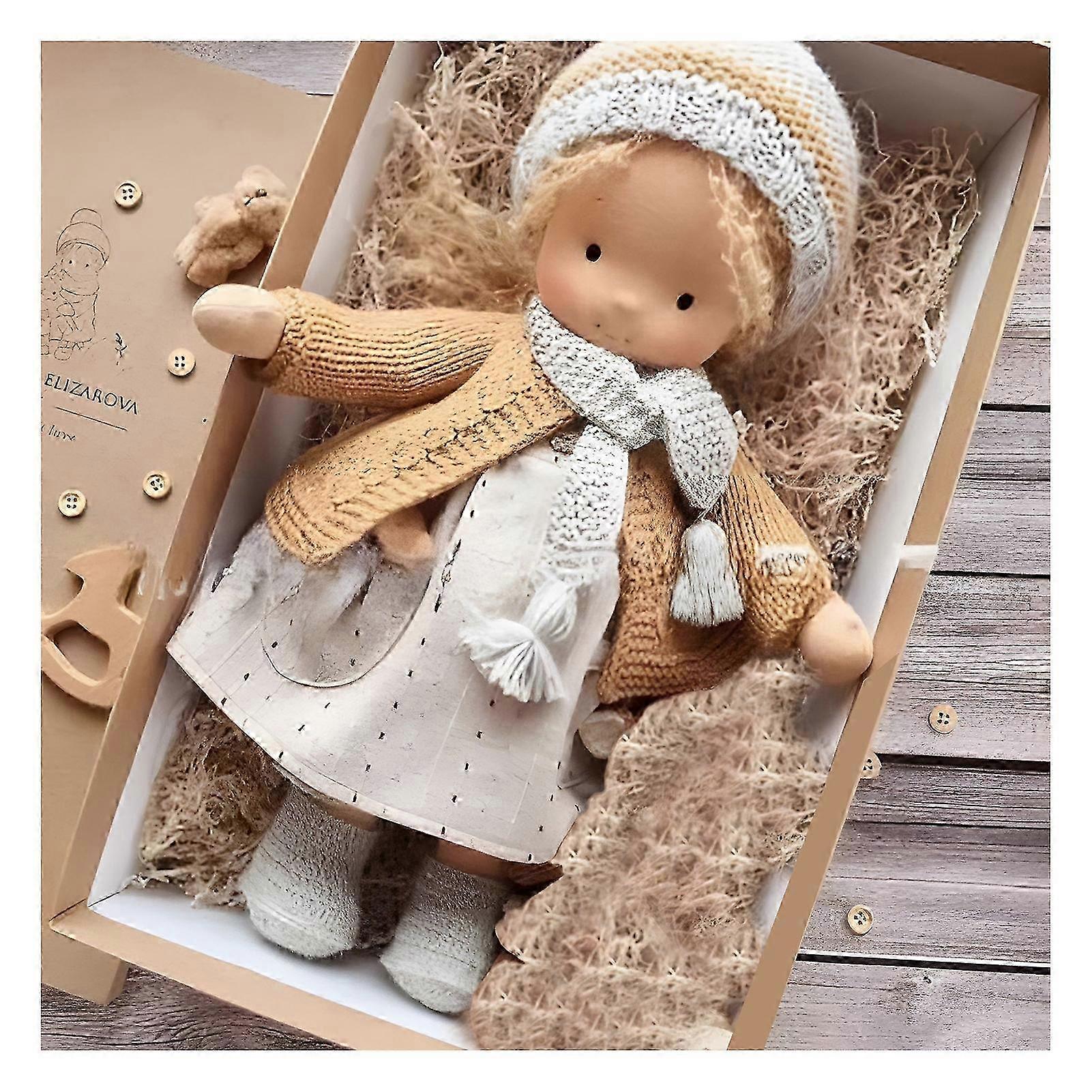 Handmade Waldorf Doll - Vintage Crocheted 32cm