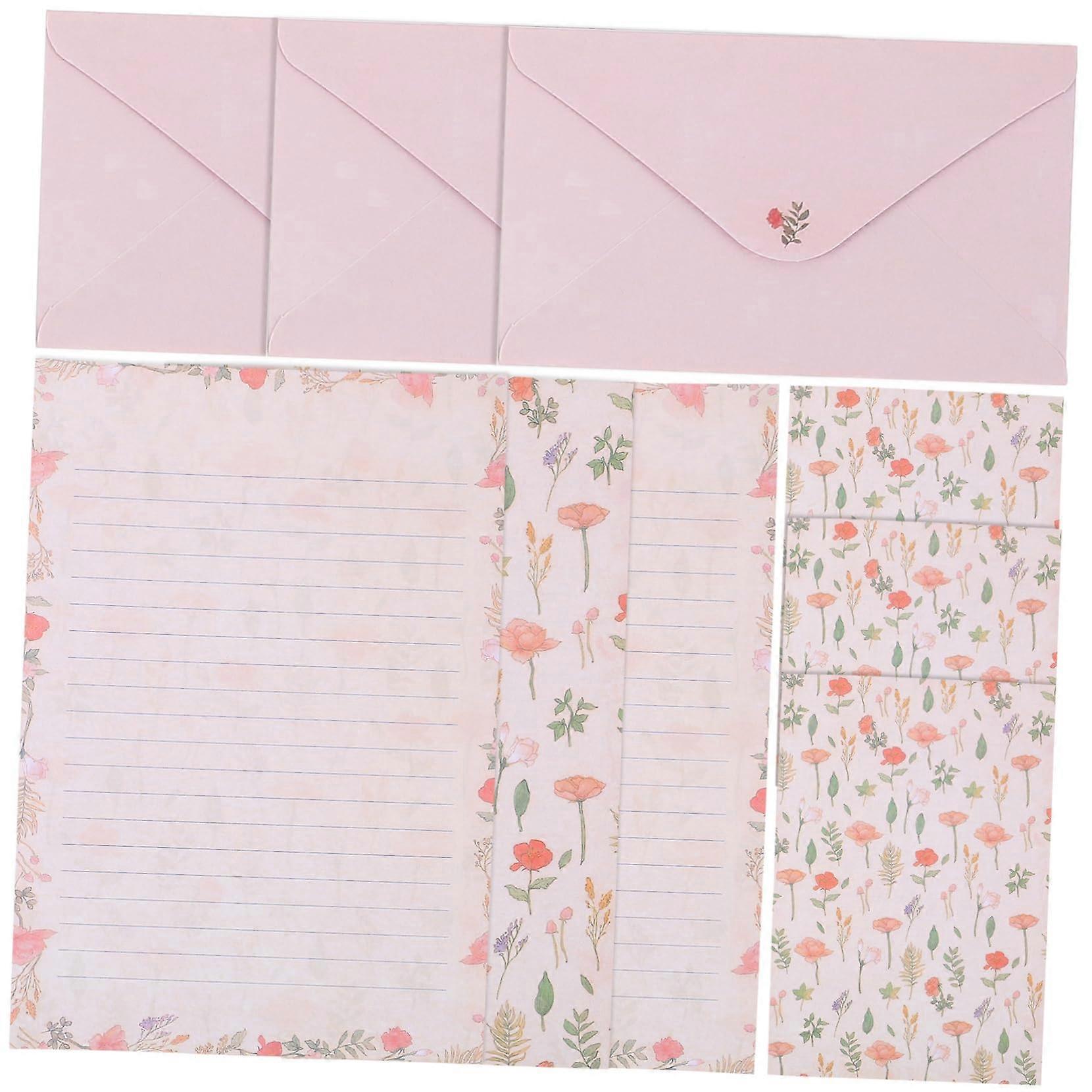 5-Piece Animal And Flower Design Stationery Set With Envelopes And Writing Paper For Invitations And Personal Notes