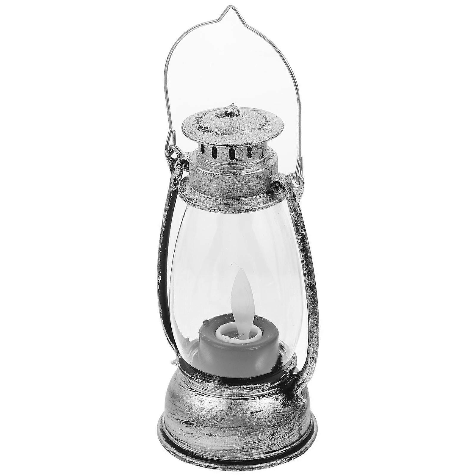 Retro Kerosene Lamp Handheld Retro Led Wind Lamp Birthday present Round Base Illumination 1Pc