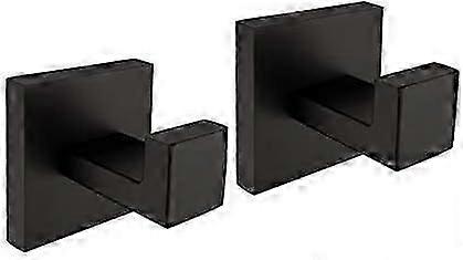 خطافات رداء من الفولاذ المقاوم للصدأ - 2 عبوة سوداء لمرآب مطبخ الحمام