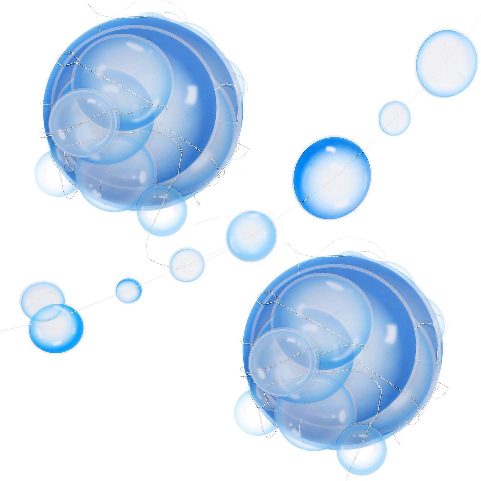 Hanging Bubble Banner Backdrop Blue Plastic Mermaid Theme 2Pcs