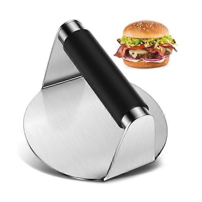 Hamburger Press, 5.5 Inch Round Smash Burger With Silicone Handle, Professional Stainless Steel Burger Press