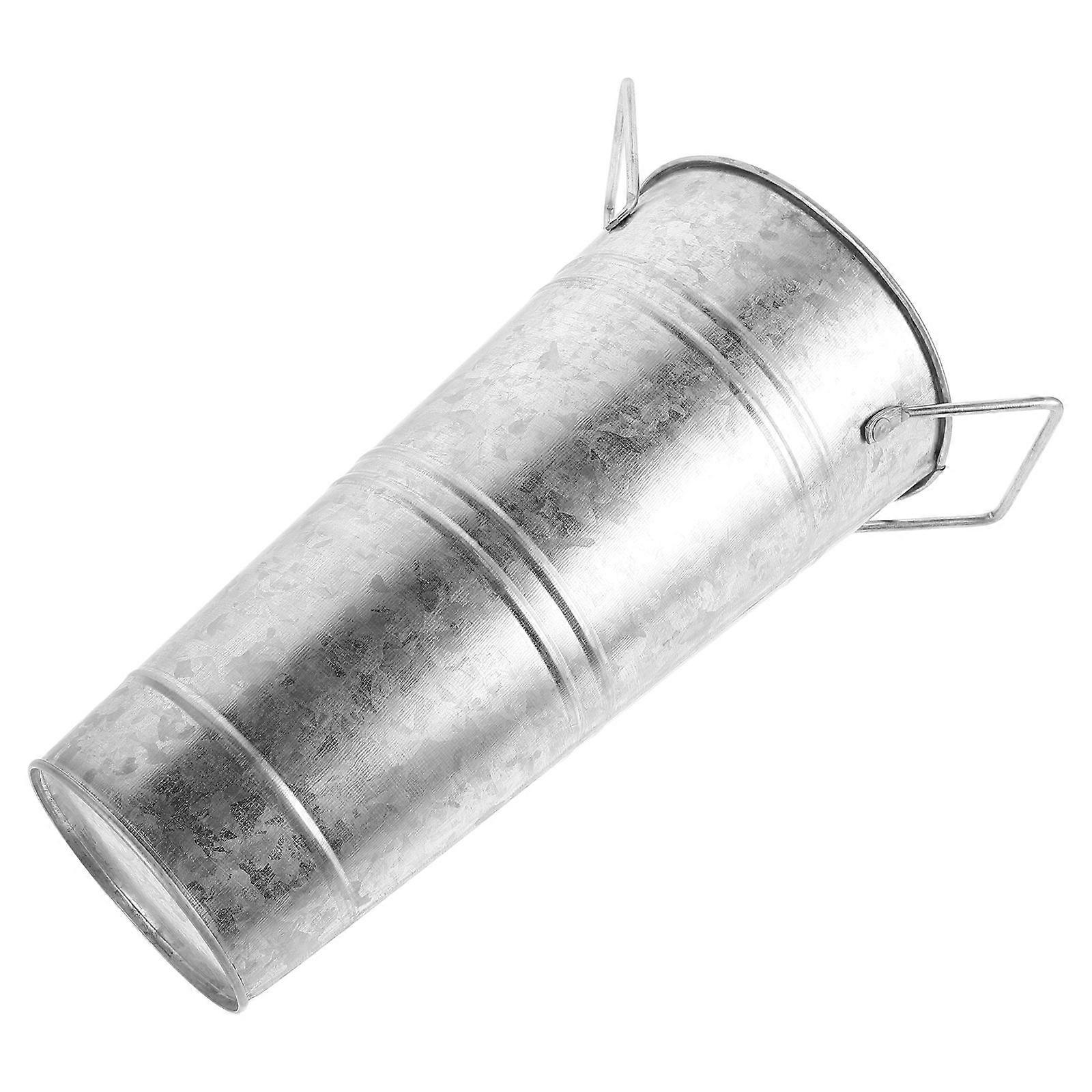 Retro Iron Flower Bucket for Dried Flowers and Decorations Silver Color Storage Use 1PC