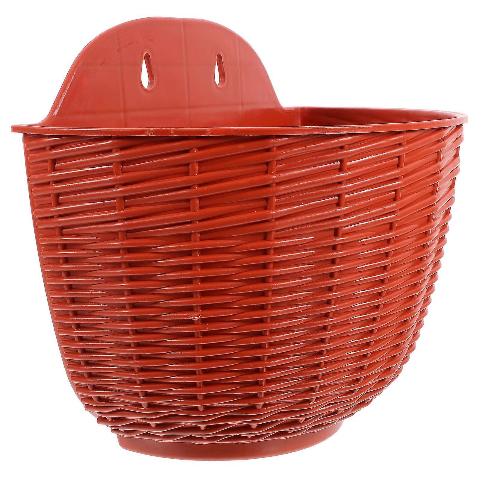 Elegant Semicircle Resin Hanging Planter with Hooks for Balcony Gardening Dark Red Large Capacity 1