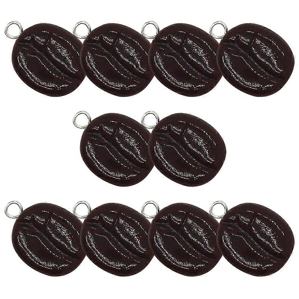Resin Coffee Bean Shaped Charms for DIY Jewelry Making Projects 10pcs Portable Lightweights