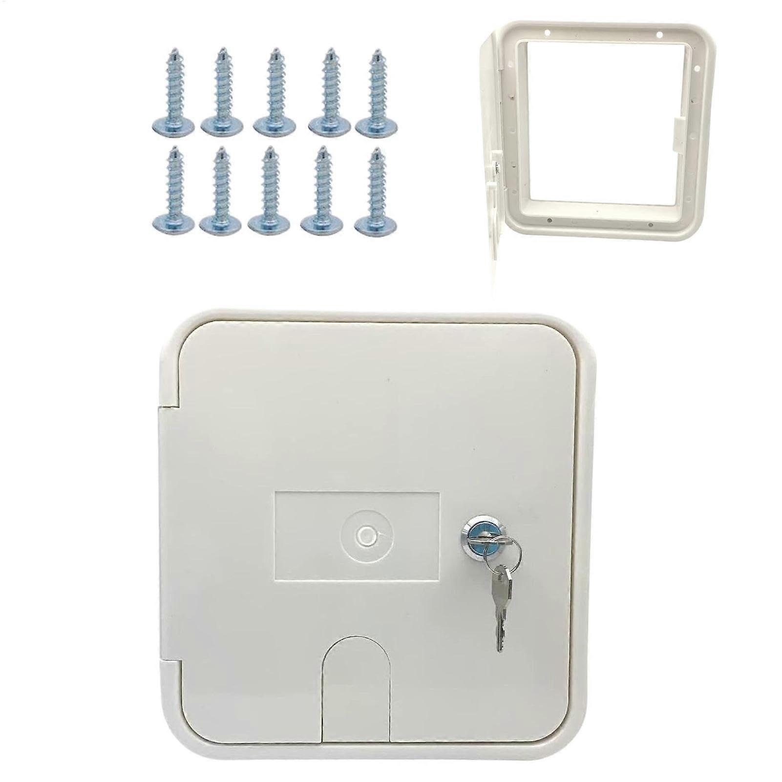 RV Storage Door for Motorhomes, Durable Electric Access Hatch with Cable and Hose Storage, Includes 10 Screws, 12"x16" Size