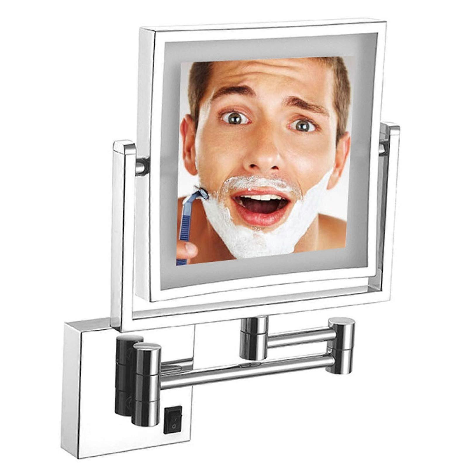 Illuminated makeup mirror for wall mounting, 8inch doublesided, 360 swivel