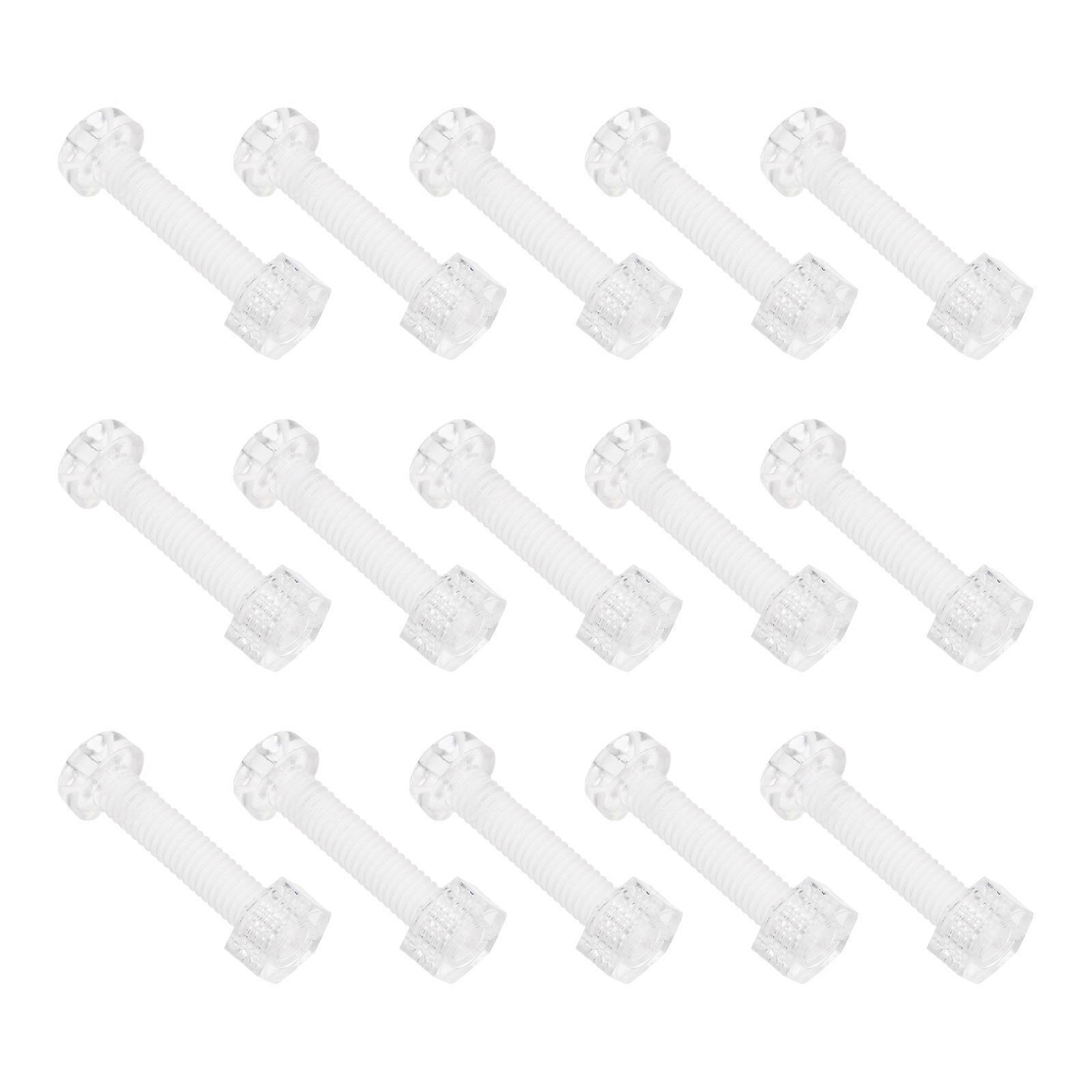 Acrylic Transparent Screws Bolt And Nut Kit Professional Design For Makers Assembly 30Pcs
