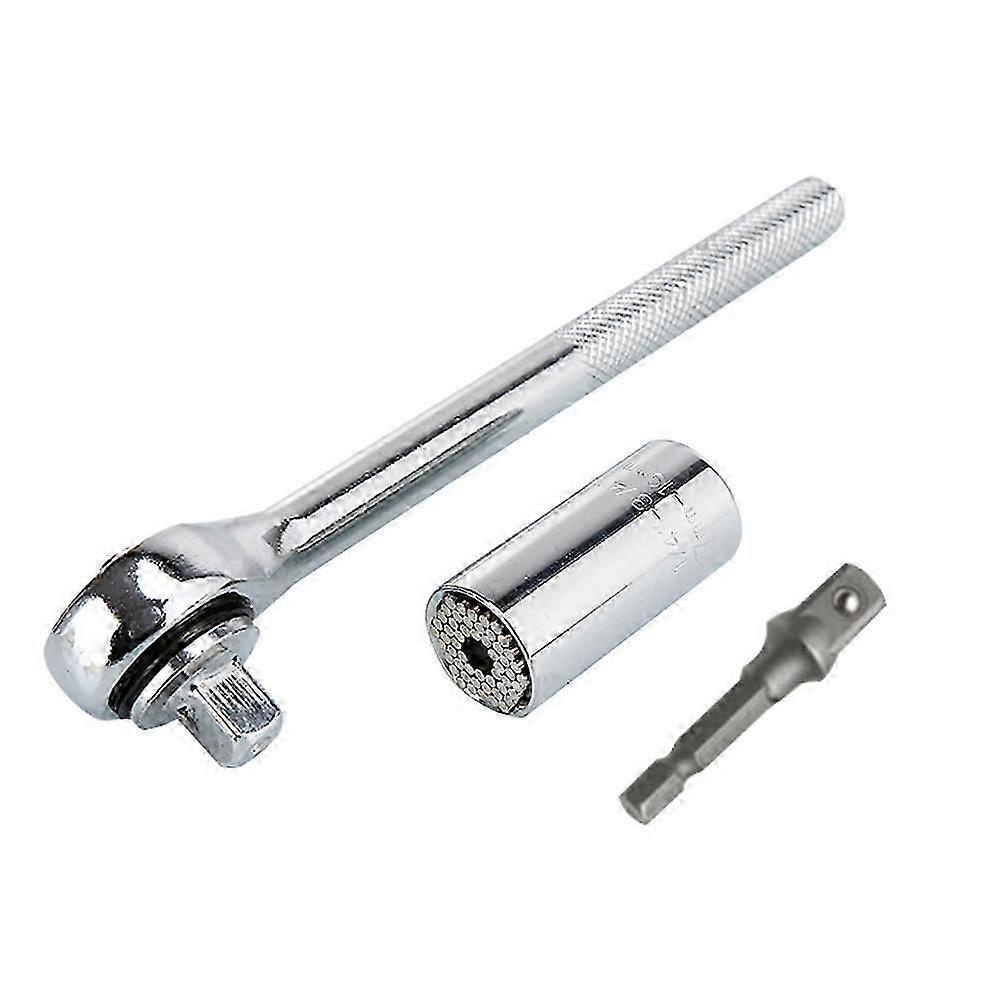 3pcs/set 7-19mm Universal Multi-Function Ratchet Wrench Universal Socket Hand Tools Repair Screwdriver
