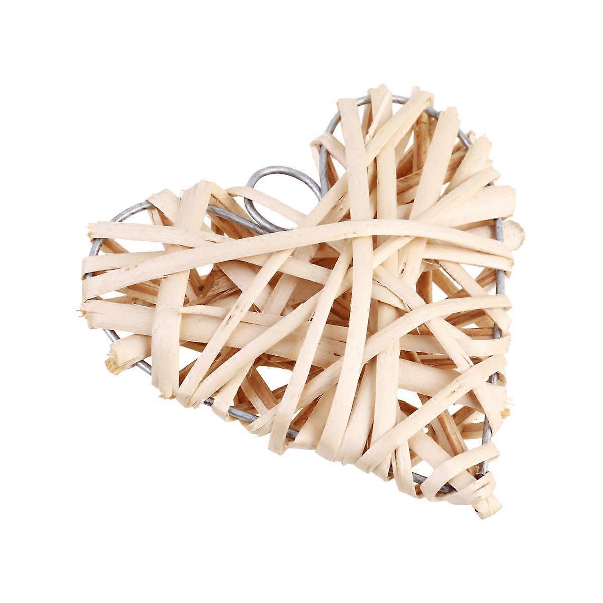 6PCS Willow Woven Heart Shaped Rattan Hanging Pendants Large Colorful Decorations for Bar Living Room 10CM Size