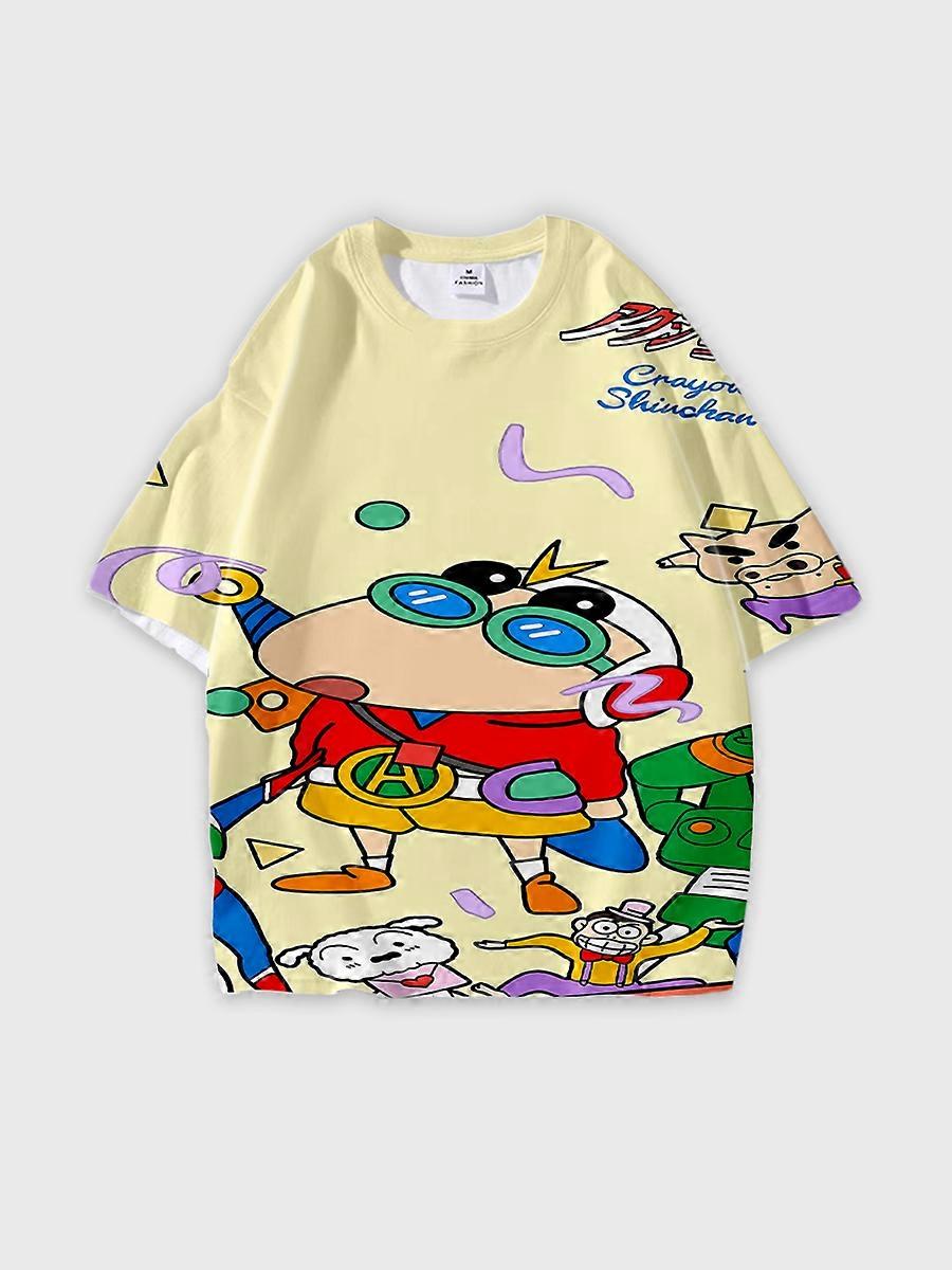 T-shirt round neck Cartoon Pattern loose short sleeve B2011