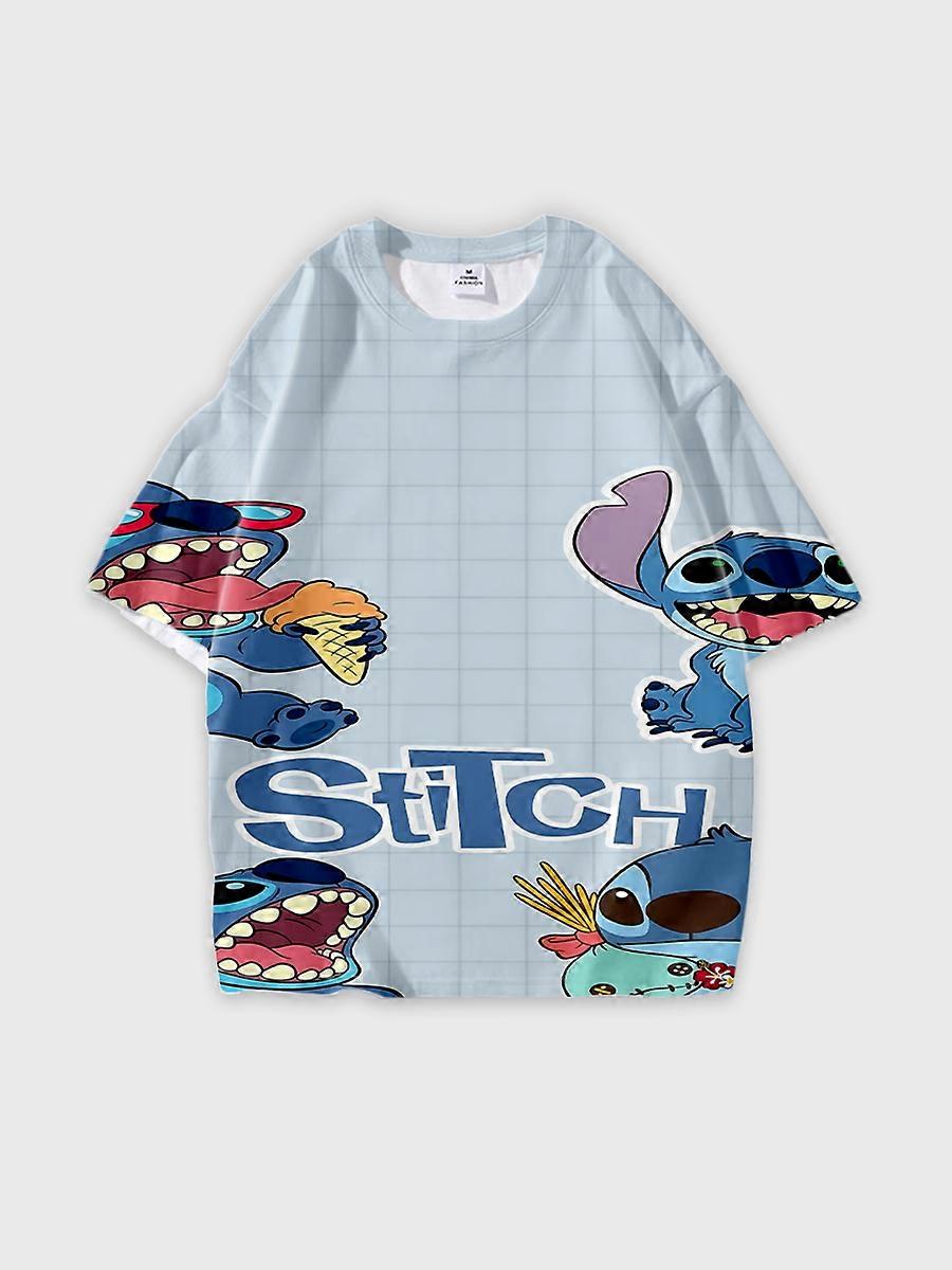 T-shirt round neck Cartoon Pattern loose short sleeve D641