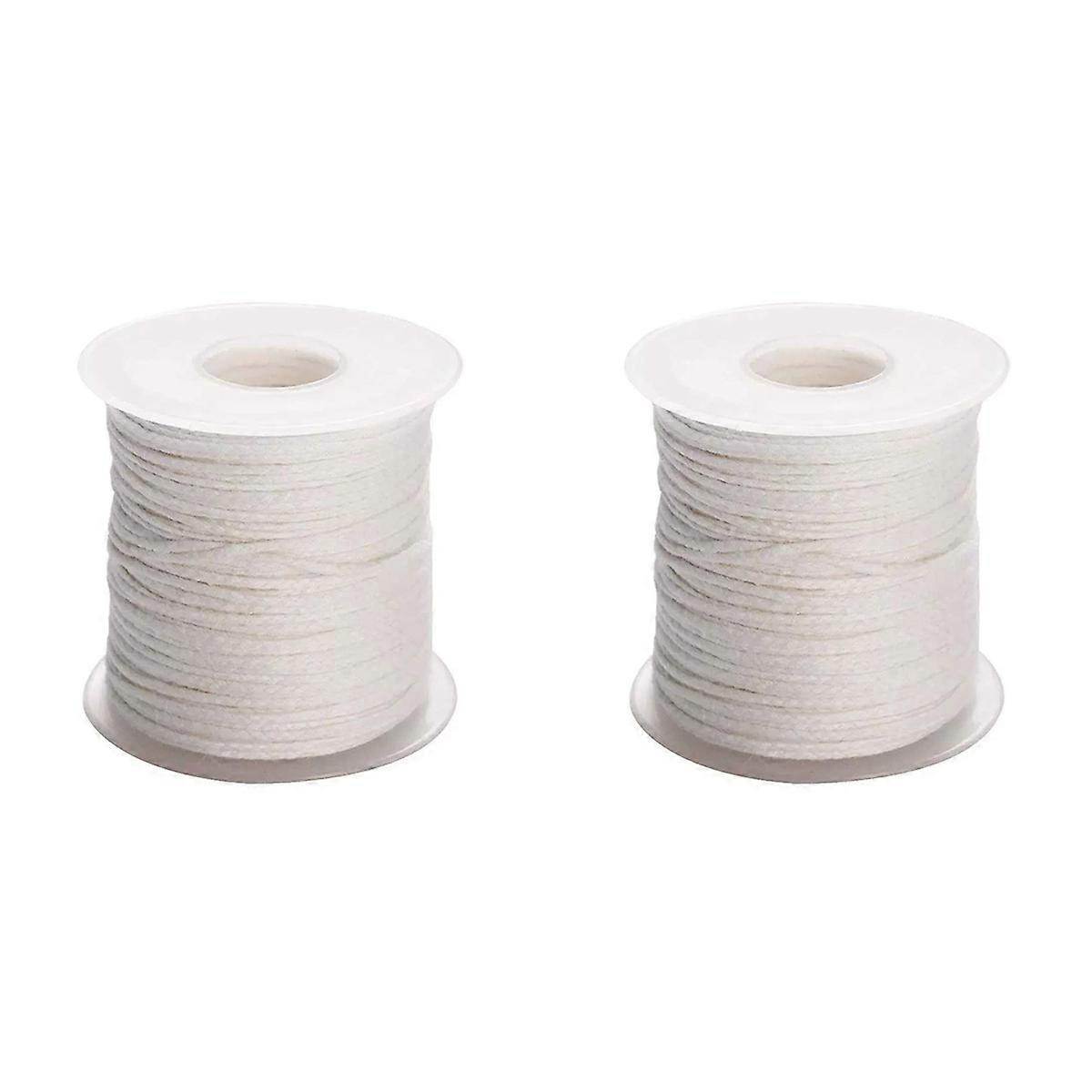 200Feet/61Meter White Candle Wick Cotton Candle Woven Wick for DIY Candle Making Material Smokeless