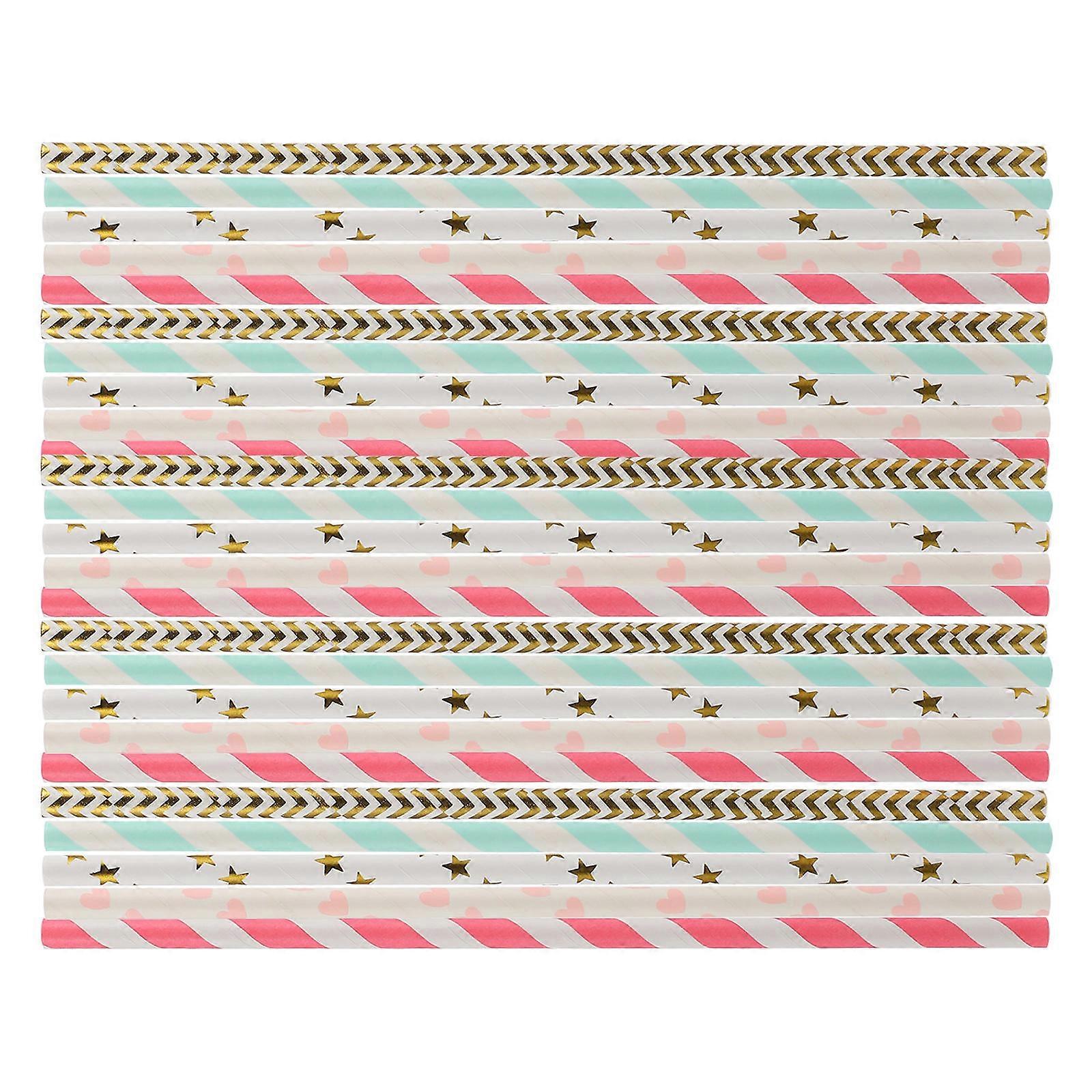 Assorted Color Straws 100Pcs Utilized For Valentine's Day Parties Offering Safe Drinking Experience