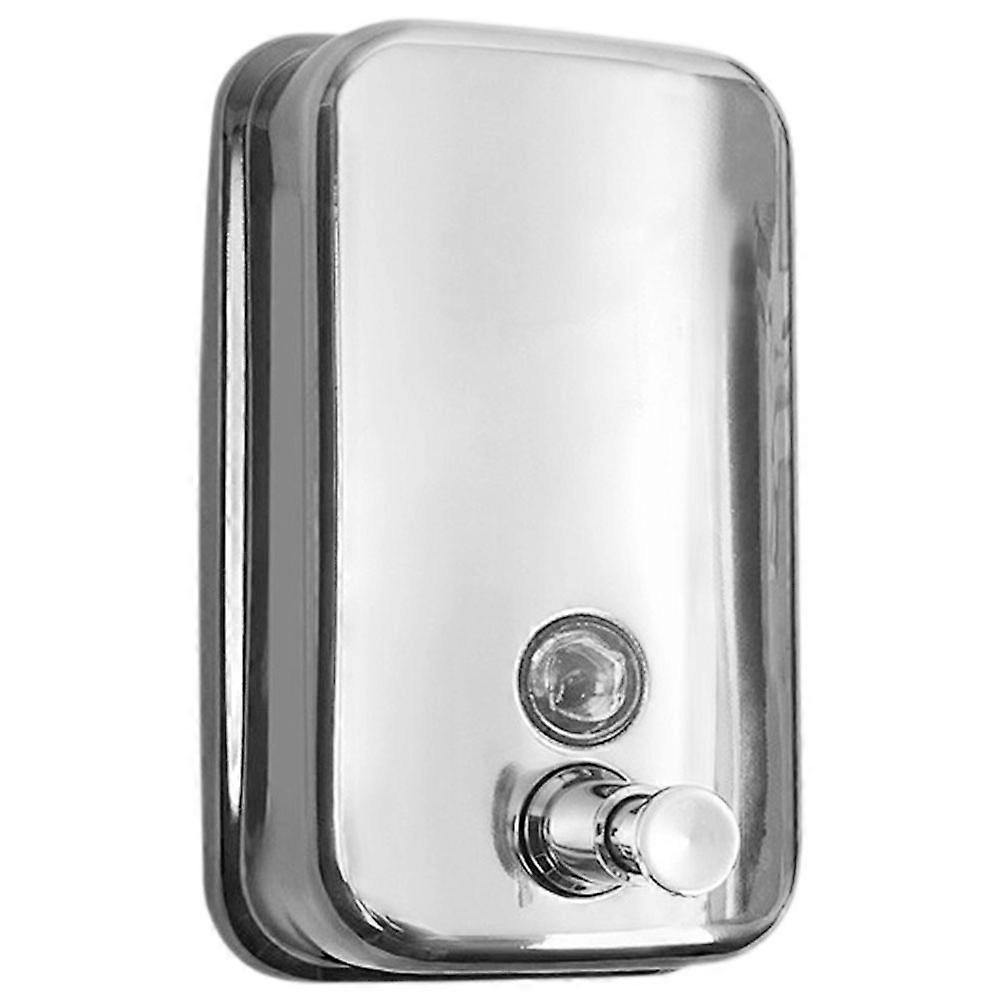 Bathroom Wall Soap Dispenser Rectangular Silver Liquid Storage Hotel Kitchen 1Pack