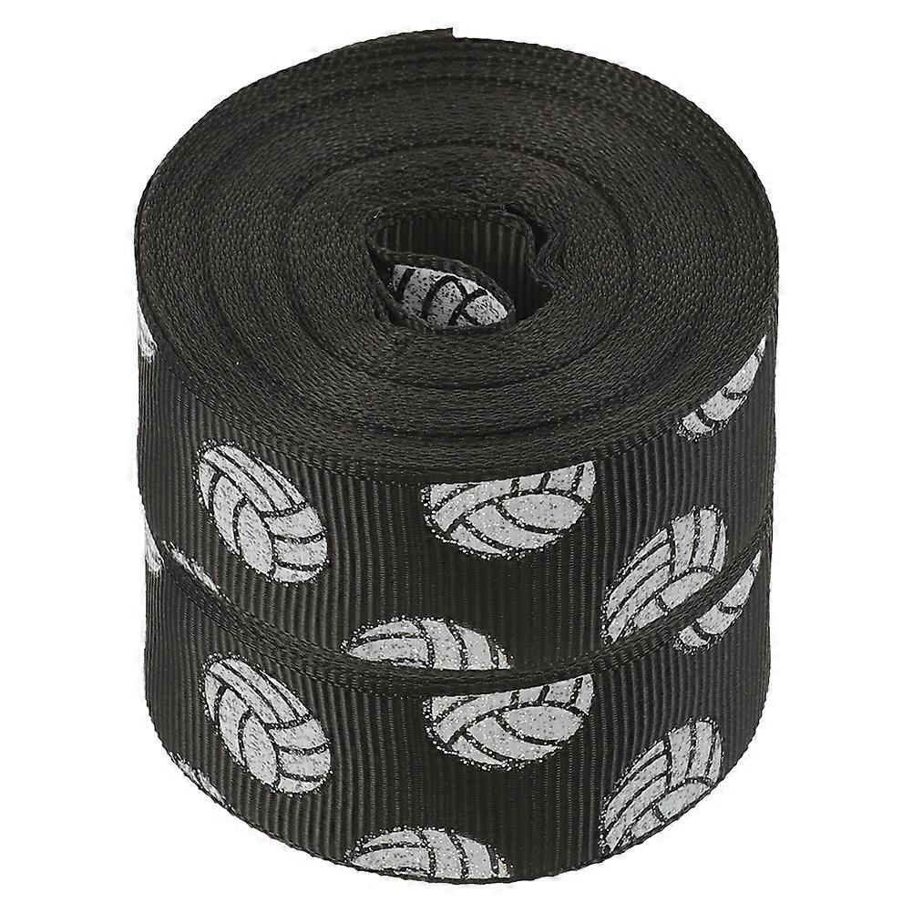 Worgeous 2 Rolls Volleyball Party Ribbon Polyester Sports Ball Ribbons for DIY Crafts Hair Bows Wreath Supplies