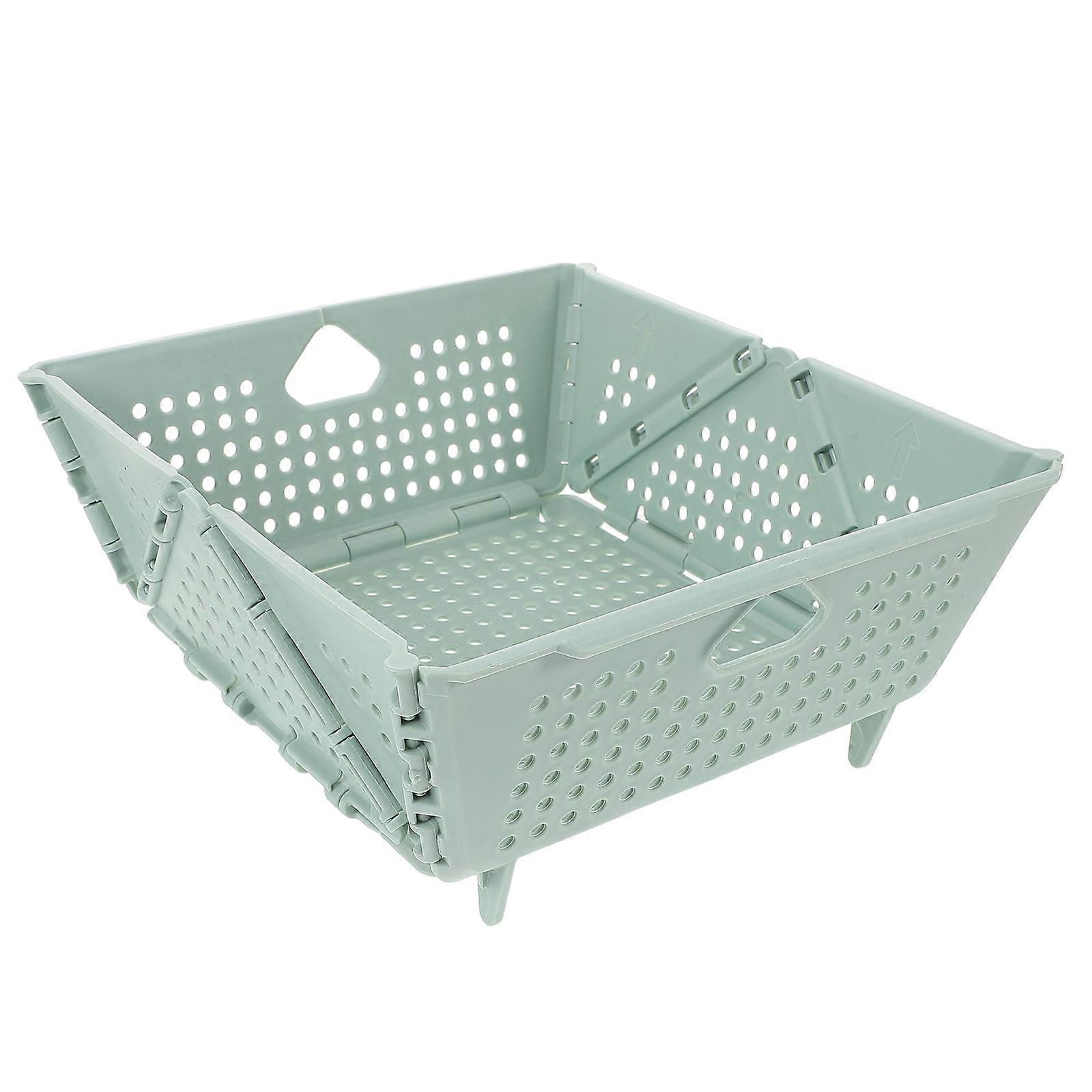 Collapsible Kitchen Tool Fruit Washing Baskt With Holes For Fast Water Removal Ideal For Home Decor Green 8.9X8.3X3.9In 1Pack