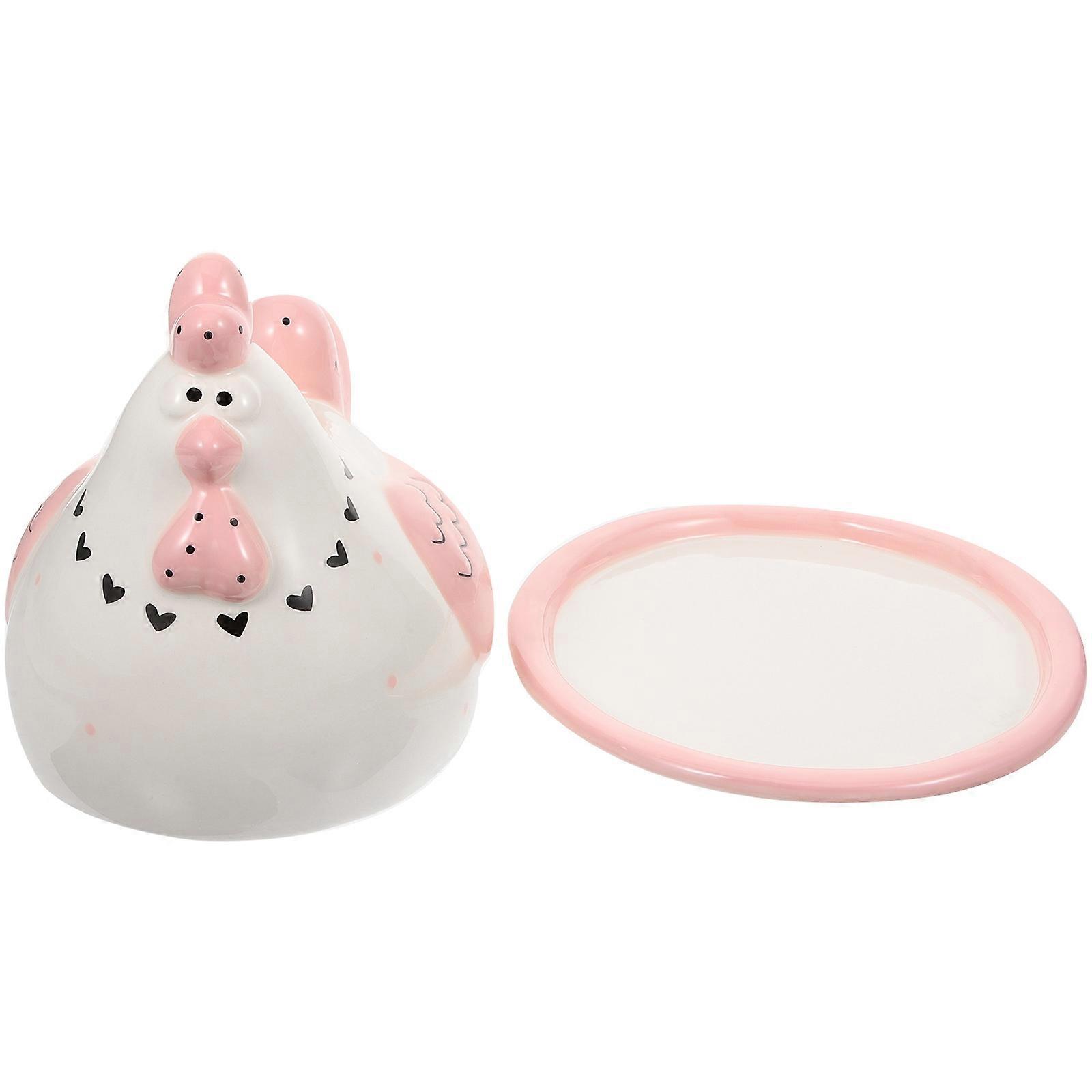 1 Set of Elegant Cheese and Butter Dish with Household Plate for Butter Storage and Chicken Lid Cover