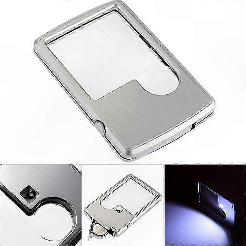 LED Lighted Magnifying Glass with Credit Card Size Loupe for Easy Viewing