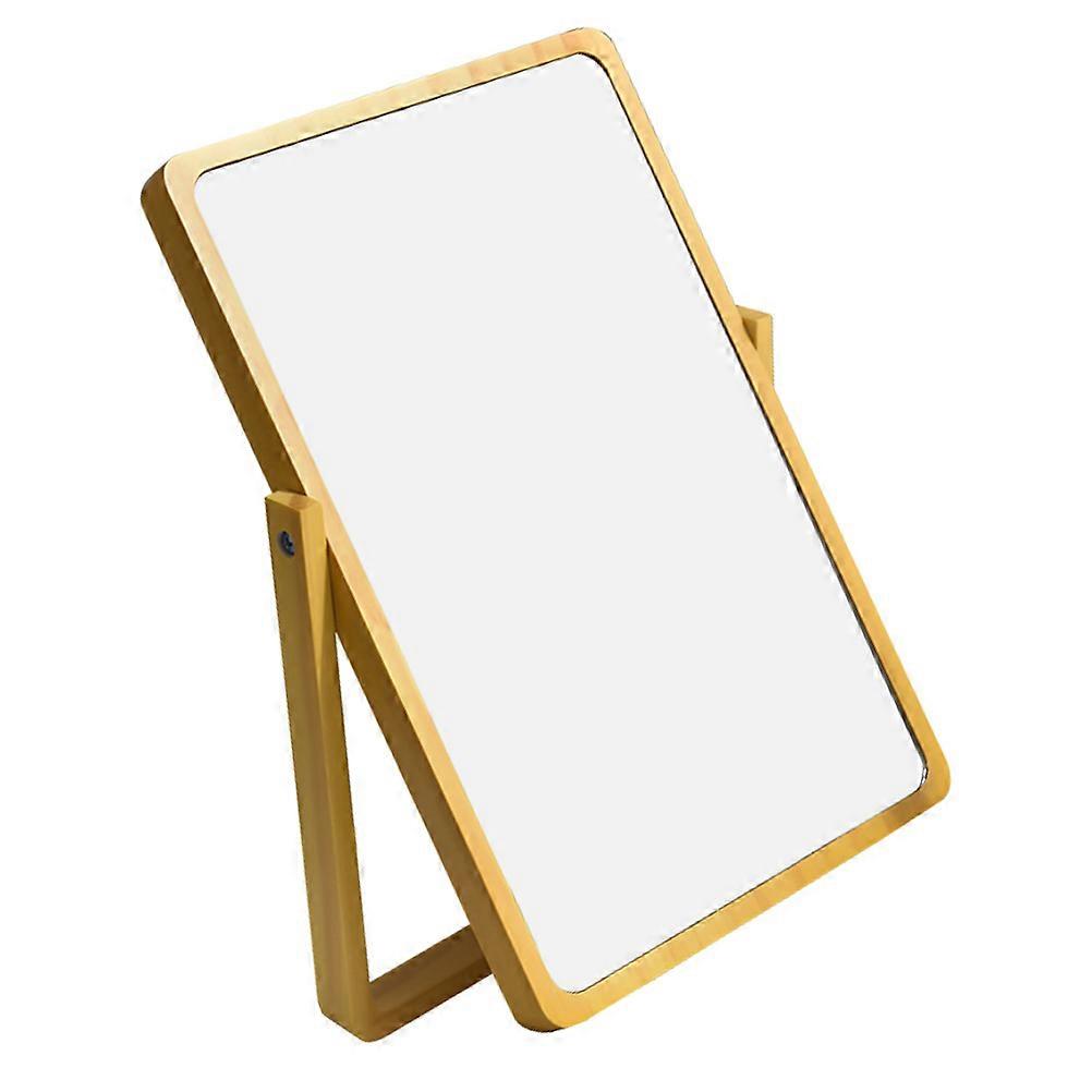 Yellow Desktop Makeup Mirror with Stable Base for Women, Compact Vanity Mirror for Dressing Table, Ideal for Makeup, Shaving & Daily Use