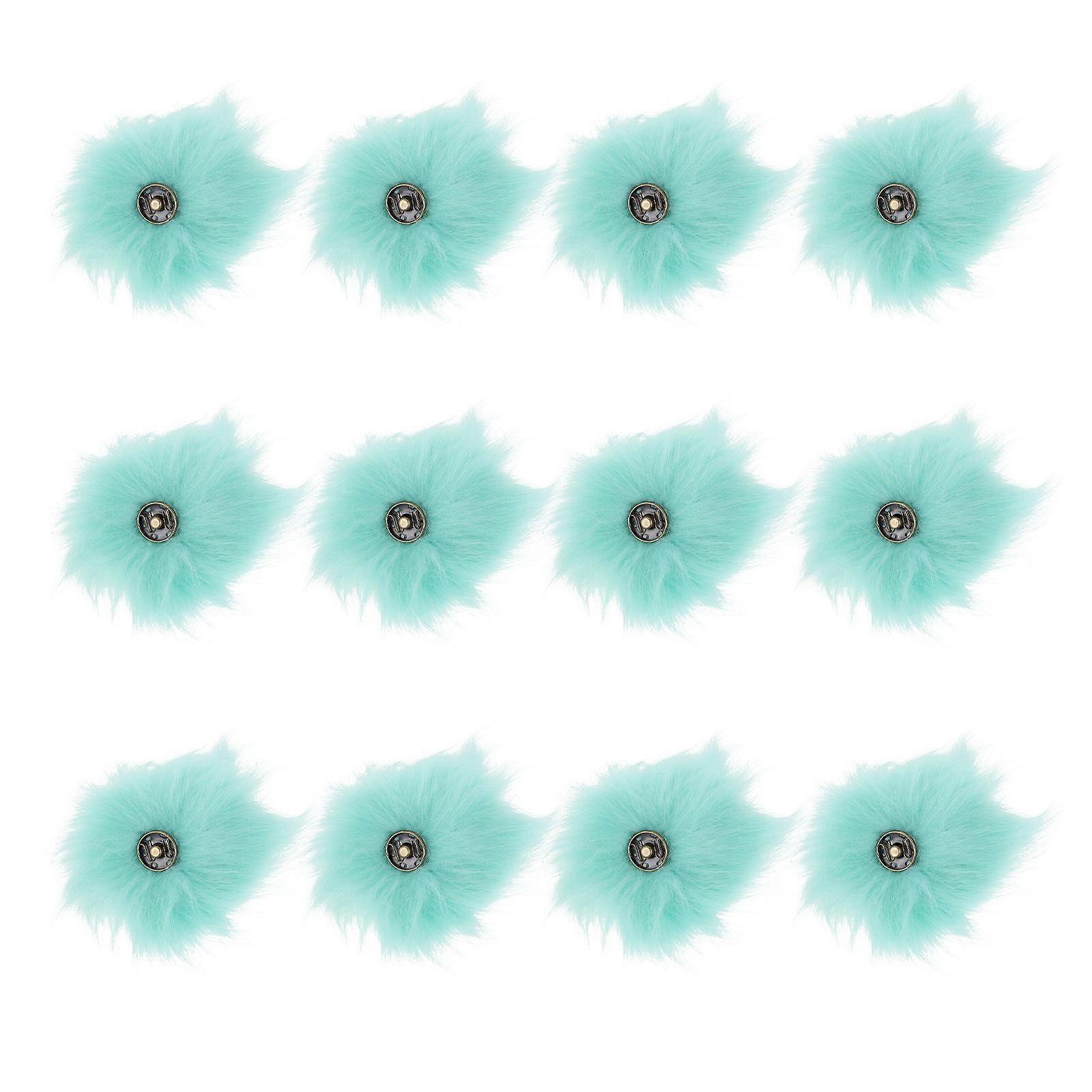 Green Fluffy Balls Design Buttons for Sewing 12Pcs Collection