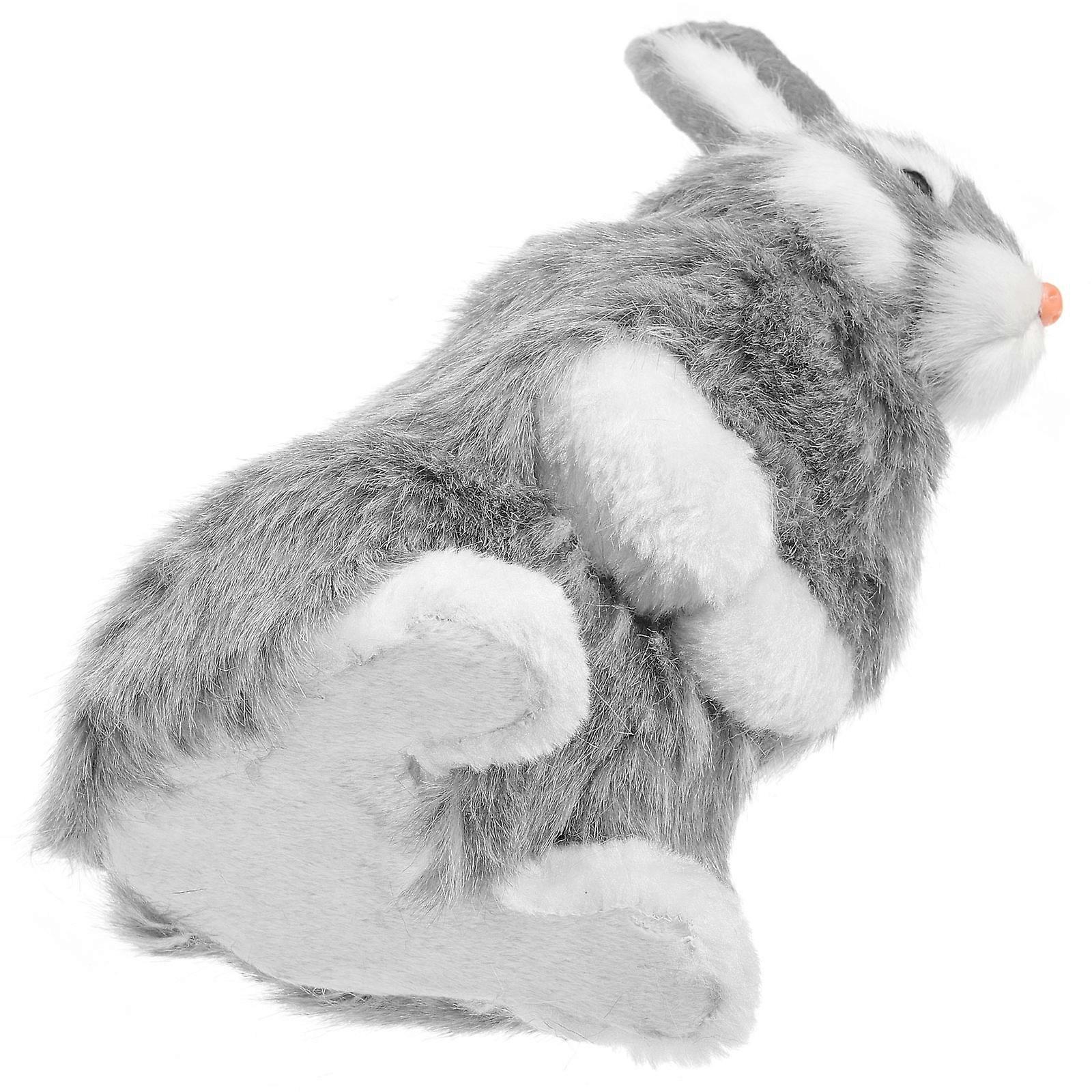 Bunny Decoration For Easter Occasions 23x15cm Decorative Grey Rabbit Figurine 1Set