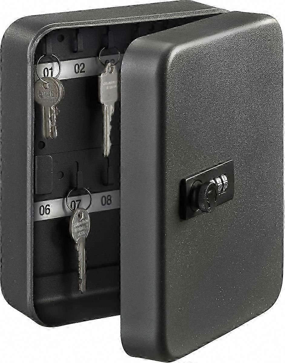 Secure Key Cabinet with Combination Lock, Durable Matte Black Design for Home & Office