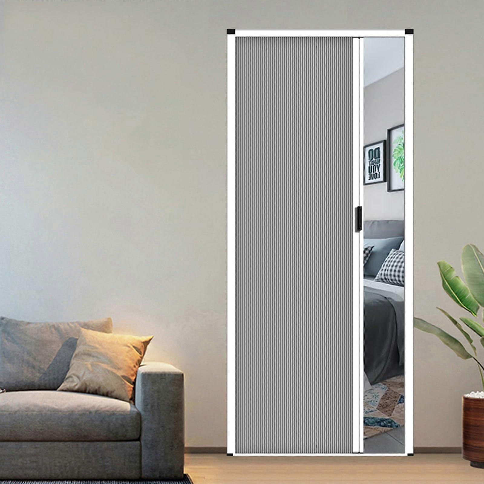 Extendable Shower Door with Concertina Handle for Pulp Doors - Gray, 56in Width x 78in Height, Ideal for Bathroom and Office