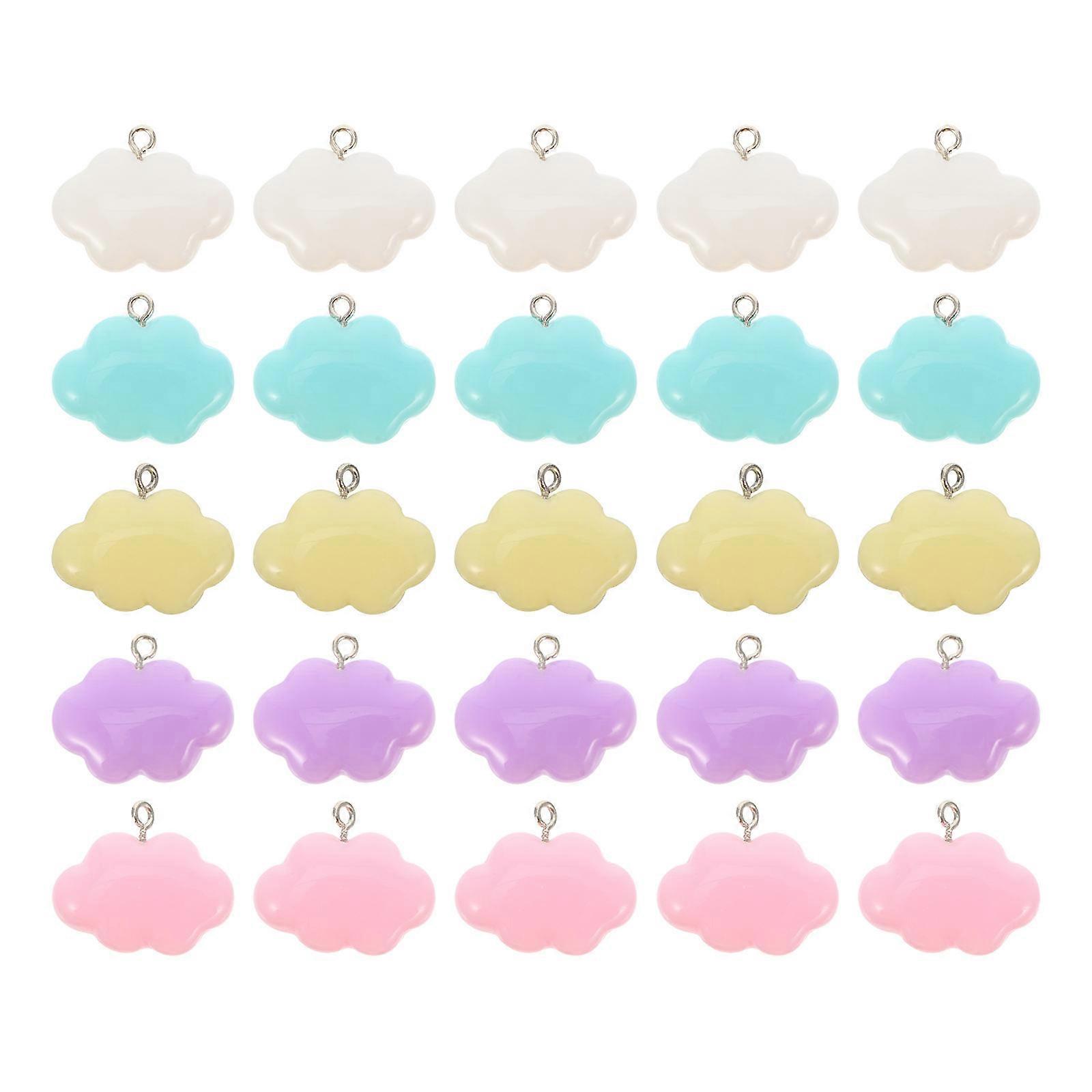 Resin Cloud Charms for Jewelry Making Assorted Color Elegant and Lovely 25 Pieces