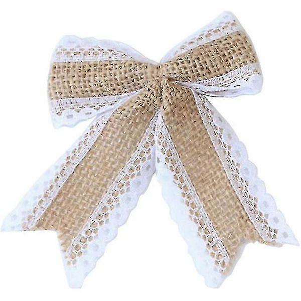 10 pcs toile de jute arcs fait à la main rustique arcs mariage décor arc embellissements