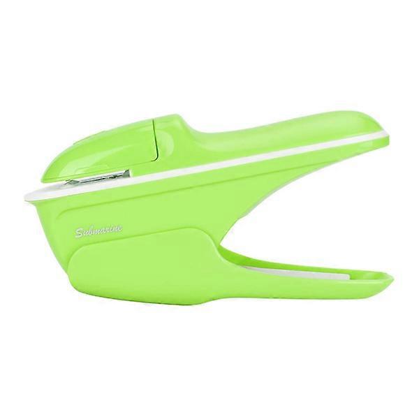 ABS No Stapling Stapler Book Paper Stapling E Free Stapler Binding Hand Tool (green)