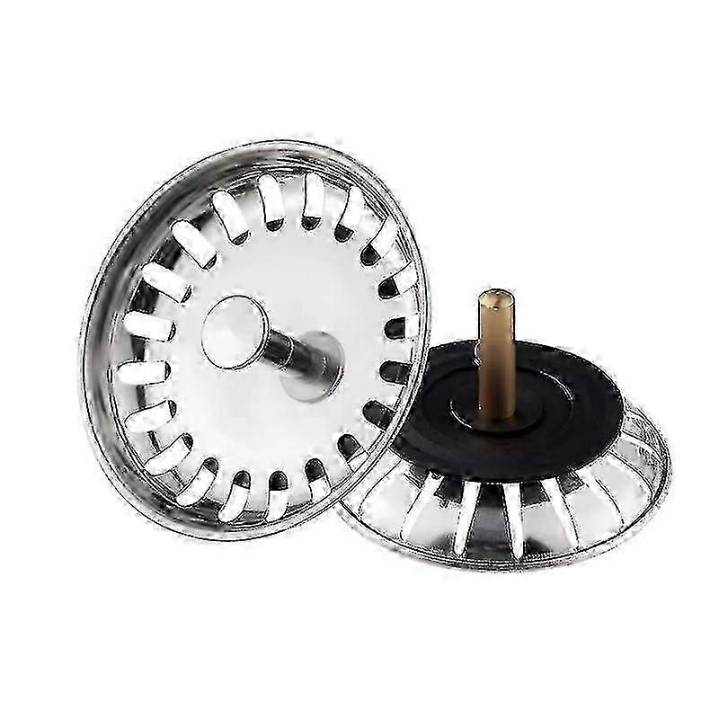 2 Stk Kitchen Sink Stopper Kjøkken Vask Filter rustfritt stål Baderom Vask Prop Bad Vask Filter, universell Vask Stopper (79mm)